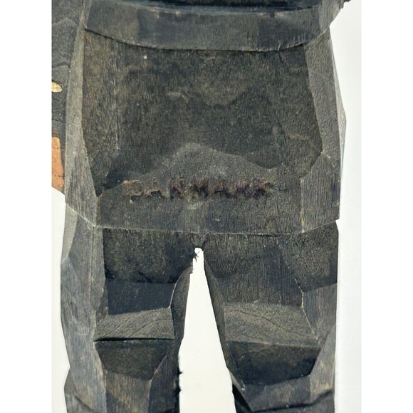 RARE Vintage Wood Carved Police Fireman Folk Art Denmark Figure Toy - READ - Picture 4 of 9